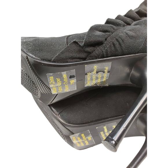 Bakers Rachel Boots Black Suede Upper Knee High Pointed Toe Women's Size 7 - Picture 6 of 7